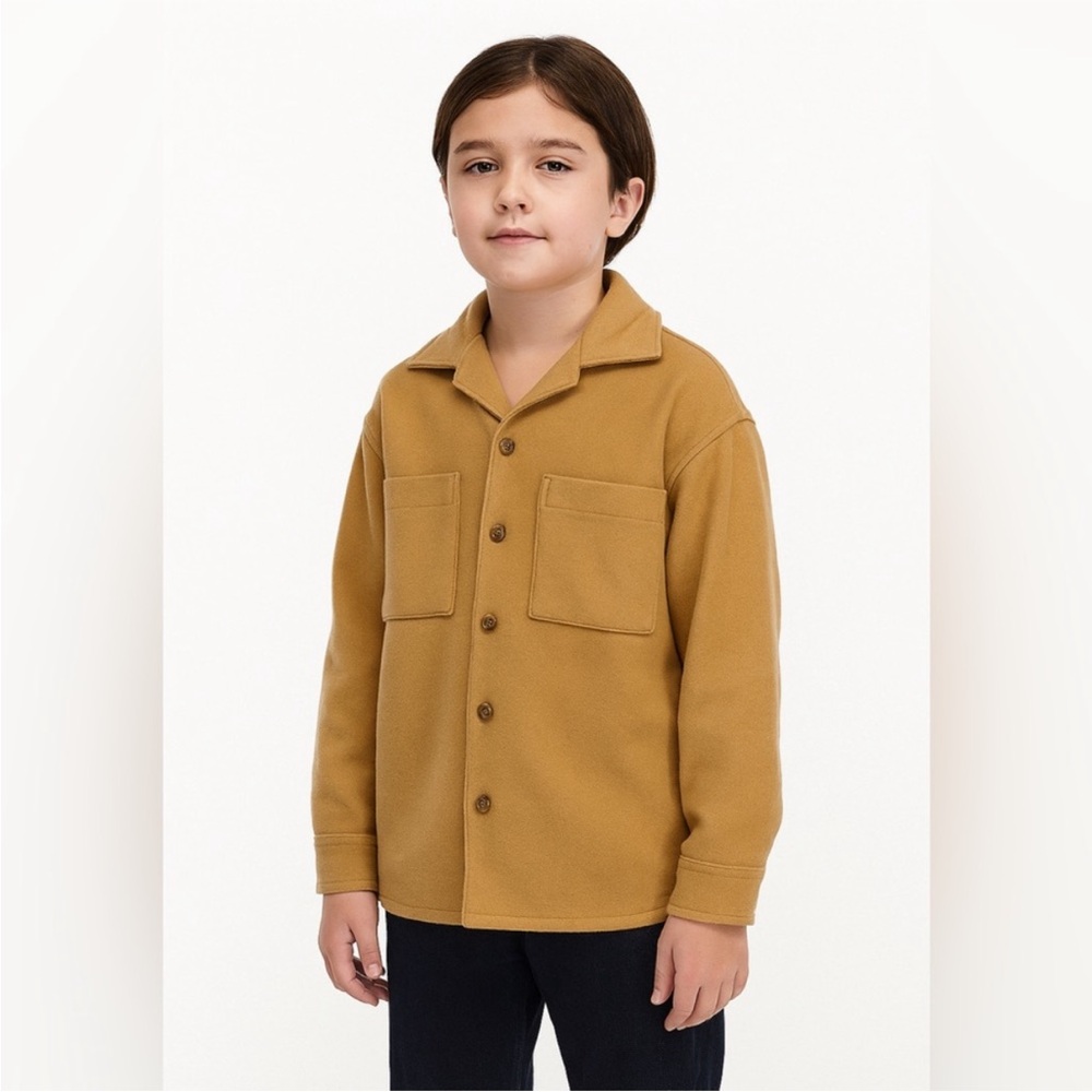 Boys coat jacket sweater tan beige khaki winter